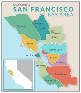 San Francisco Bay Area Map of Counties